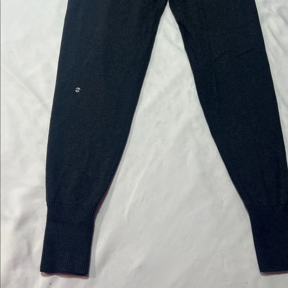 Lululemon Knit Joggers Charcoal Gray Drawstring Ribbed Cuffs - Picture 8 of 10